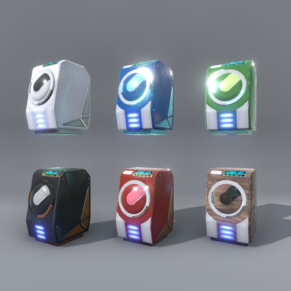 【VRChat想定】サイバー洗面台&サイバーバスアメニティ(24点&95点)