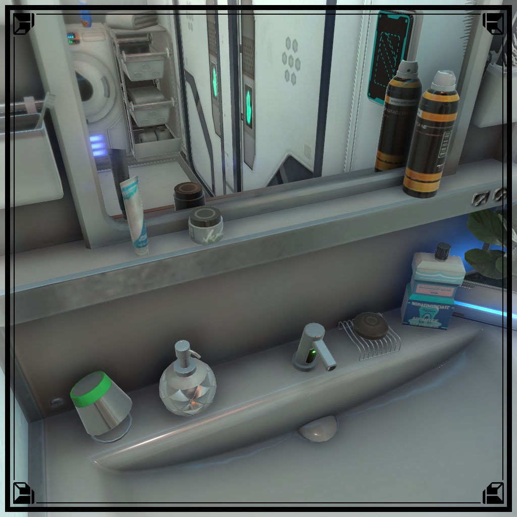 【VRChat想定】サイバー洗面台&サイバーバスアメニティ(24点&95点)