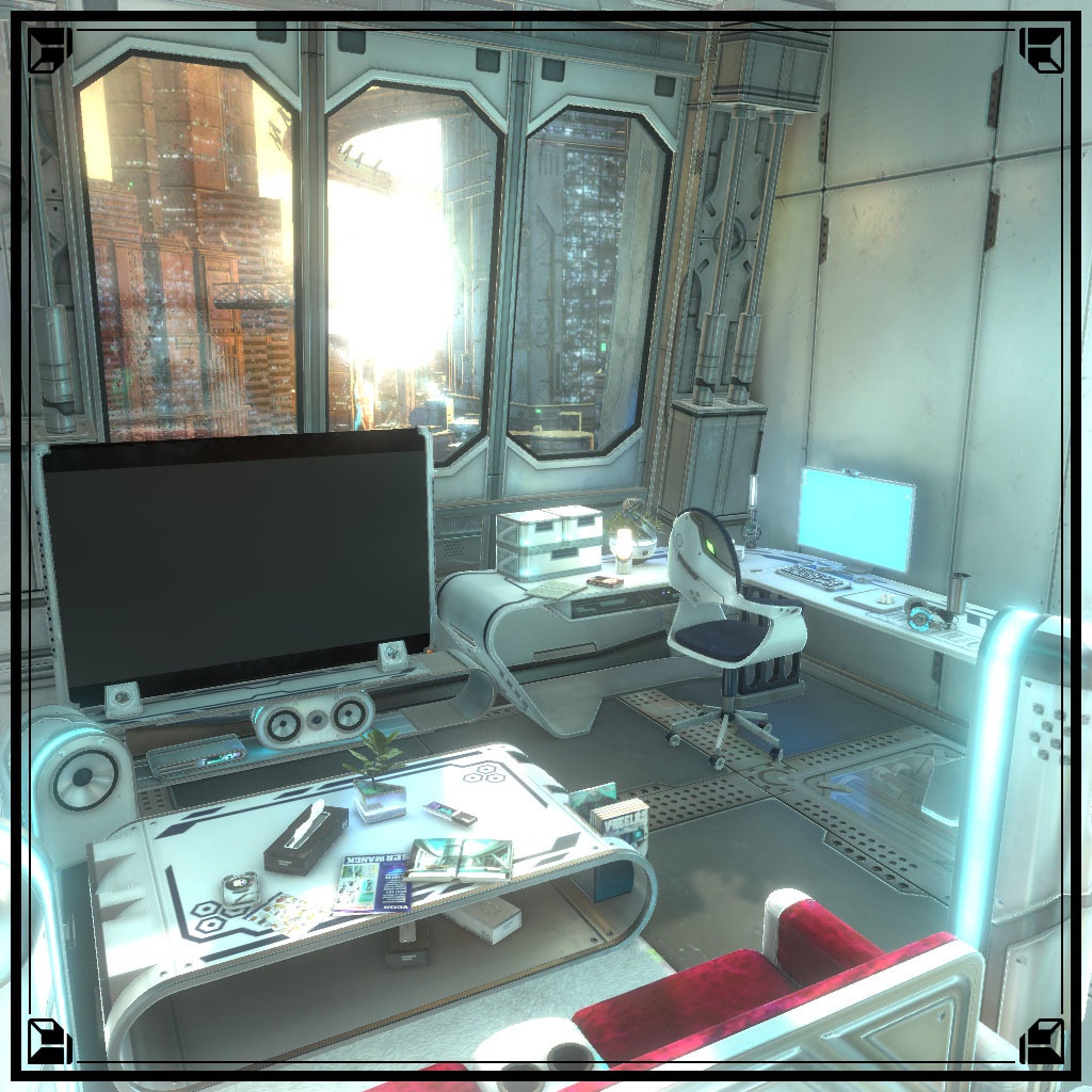 【VRCワールド】サイバーアパートメント Lサイズ(家具フルセット933点)