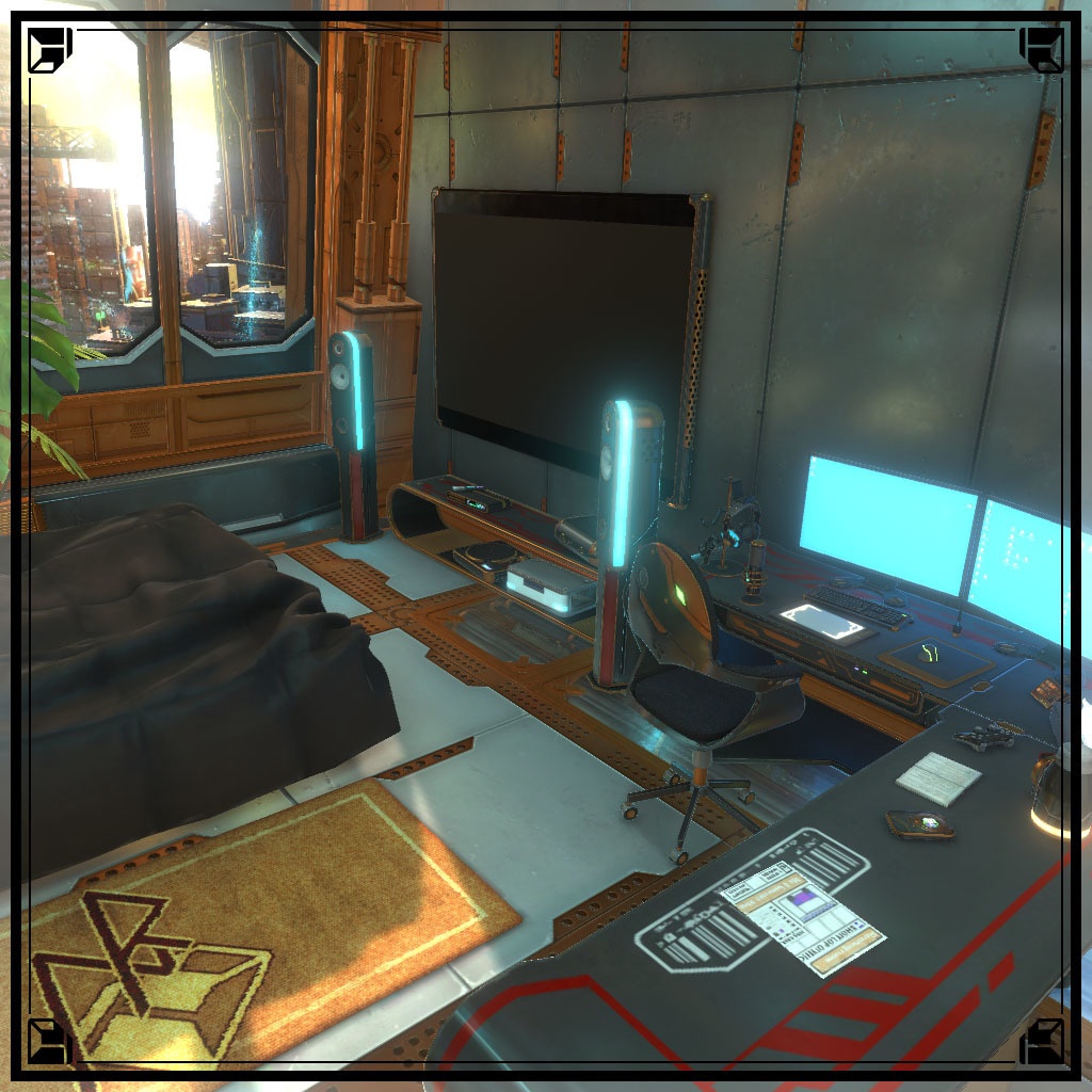 【VRCワールド】サイバーアパートメント Lサイズ(家具フルセット933点)