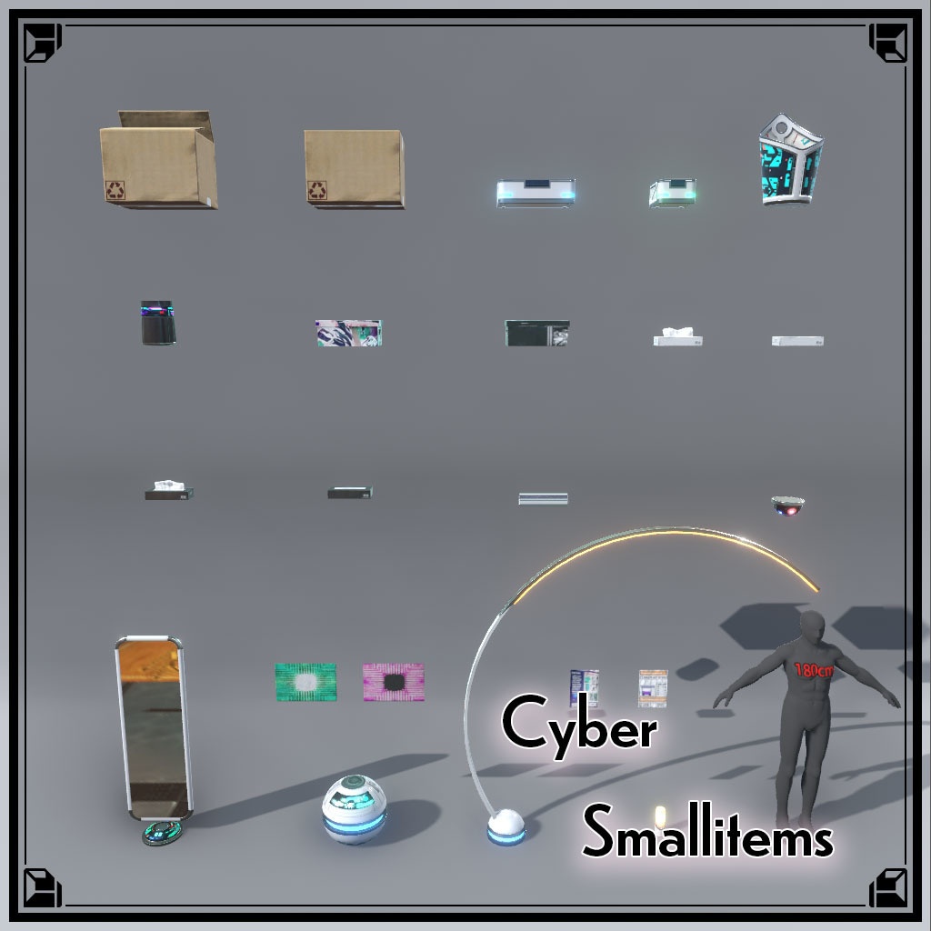 【VRCワールド】サイバーアパートメント Lサイズ(家具フルセット933点)