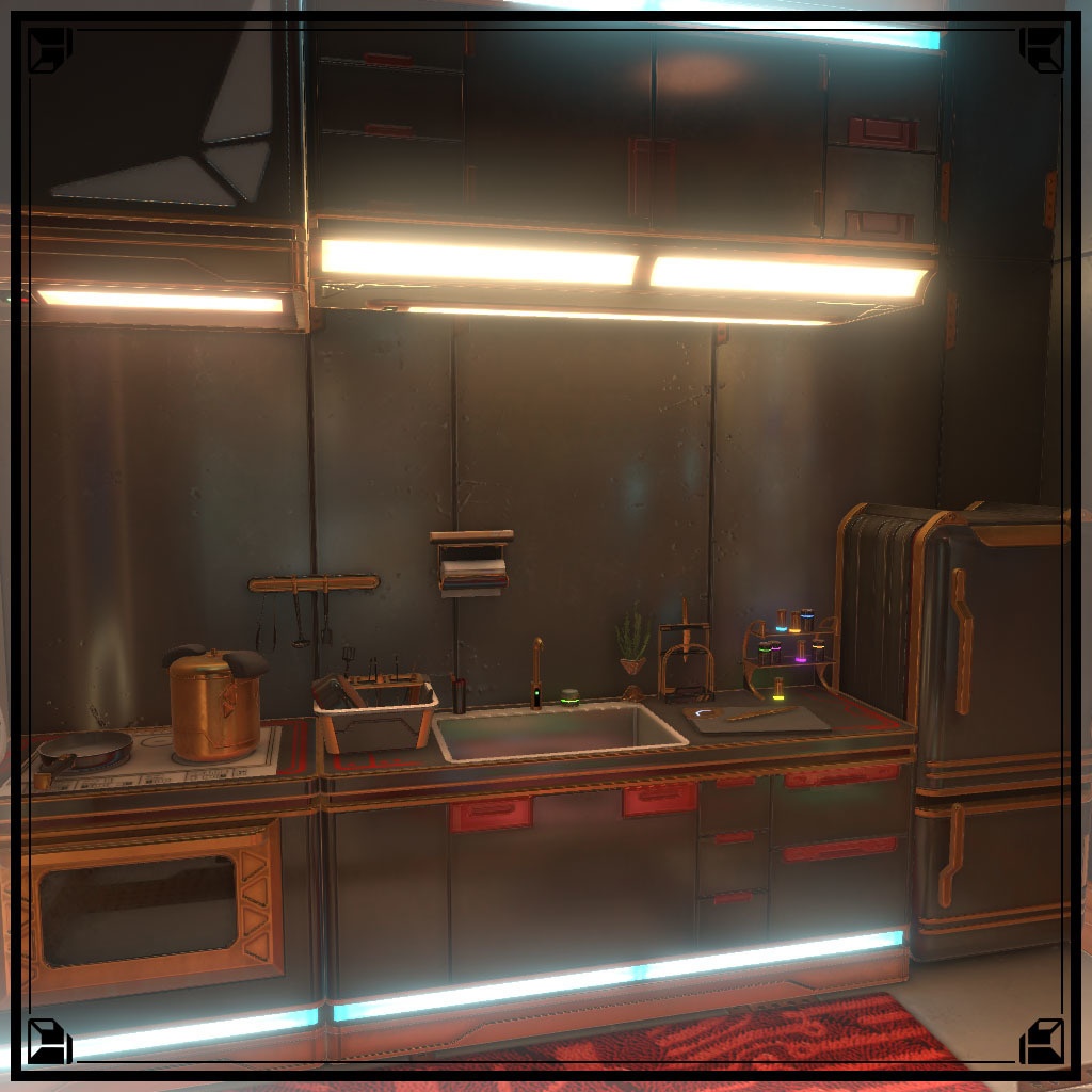 【VRCワールド】サイバーアパートメント Lサイズ(家具フルセット933点)