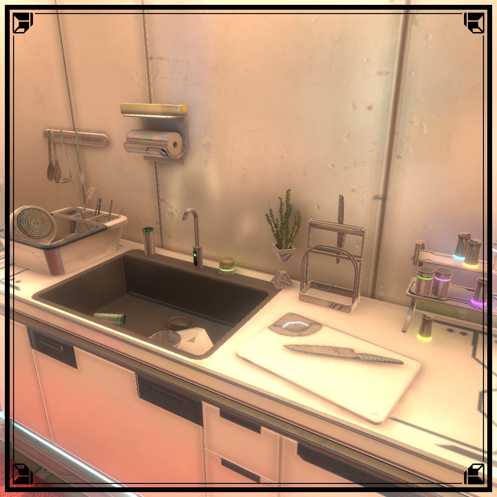 【VRCワールド】サイバーアパートメント Lサイズ(家具フルセット933点)