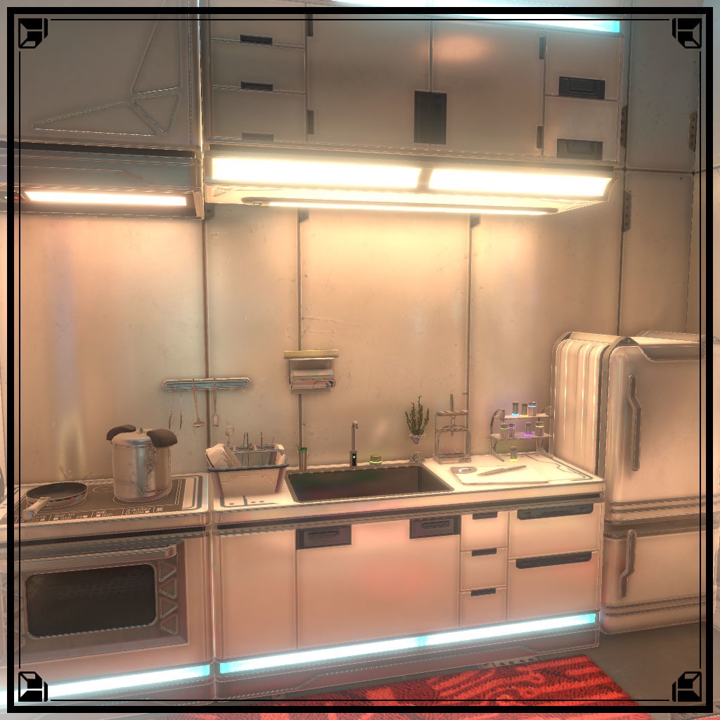 【VRCワールド】サイバーアパートメント Lサイズ(家具フルセット933点)