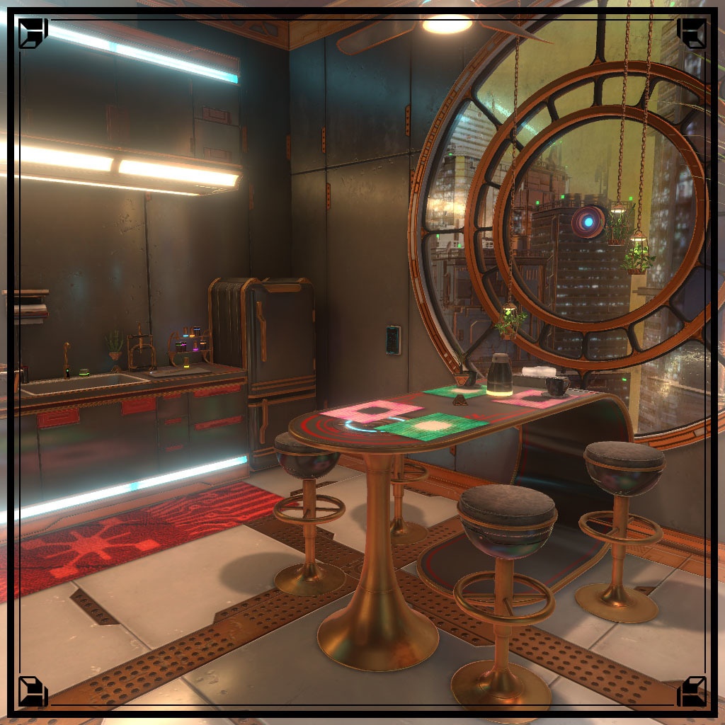 【VRCワールド】サイバーアパートメント Lサイズ(家具フルセット933点)