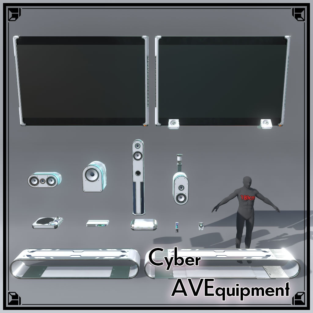 【VRCワールド】サイバーアパートメント Lサイズ(家具フルセット933点)