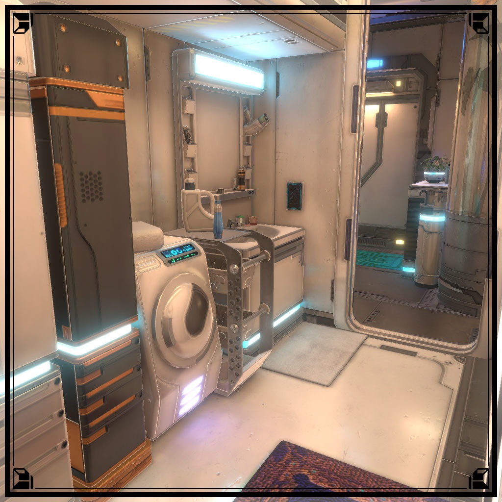 【VRCワールド】サイバーアパートメント Lサイズ(家具フルセット933点)