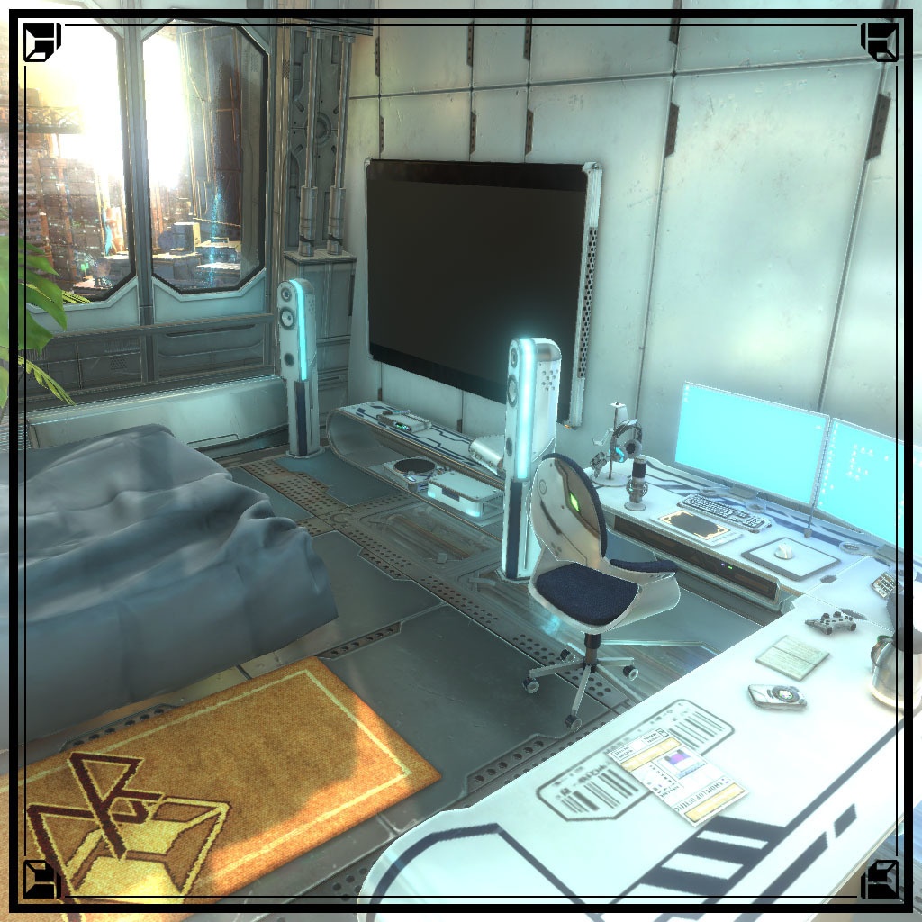 【VRCワールド】サイバーアパートメント Lサイズ(家具フルセット933点)