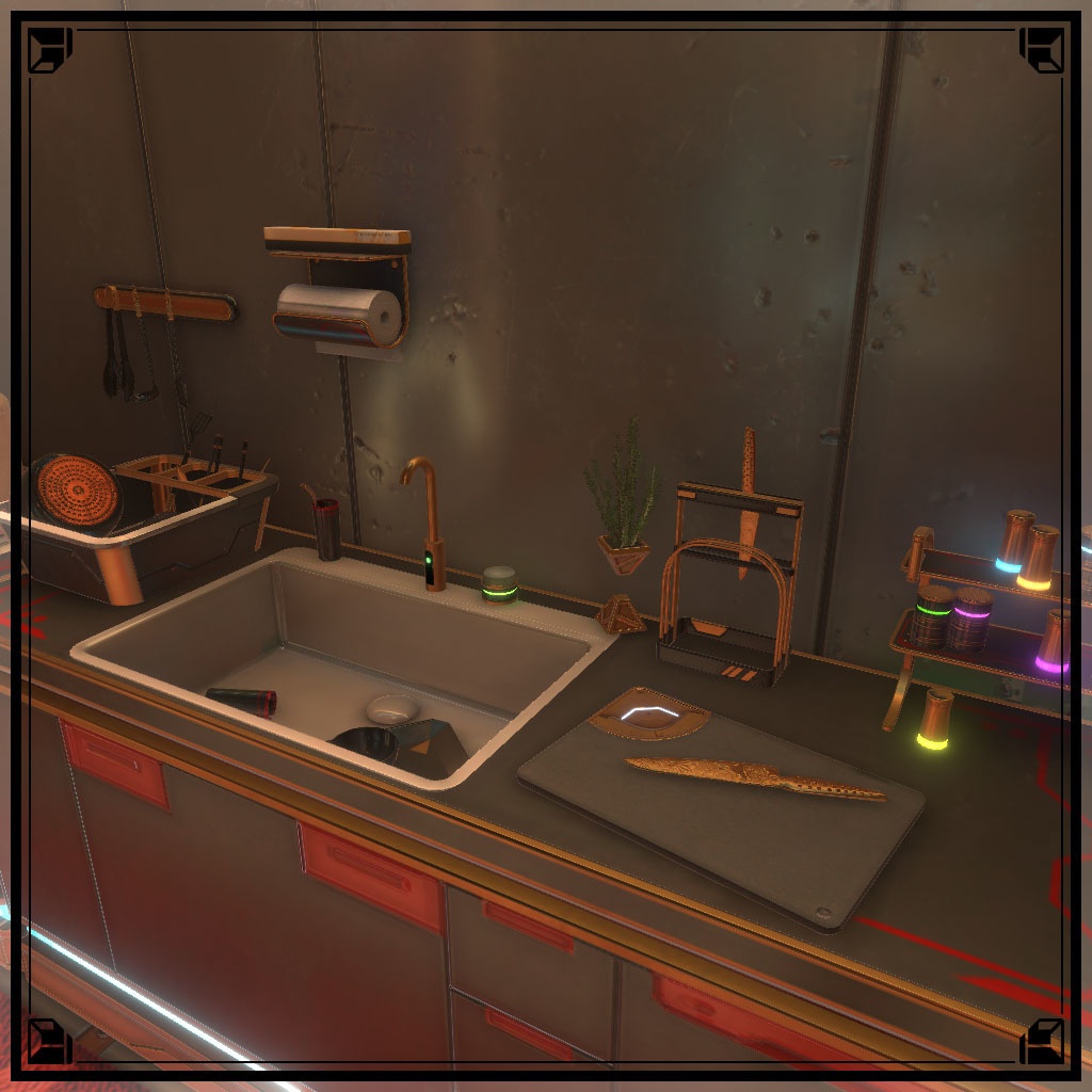 【VRCワールド】サイバーアパートメント Lサイズ(家具フルセット933点)