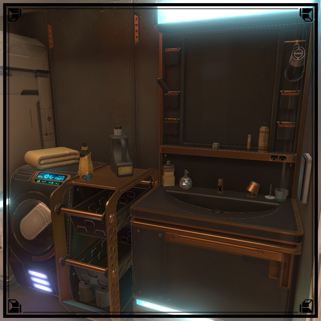 【VRCワールド】サイバーアパートメント Lサイズ(家具フルセット933点)