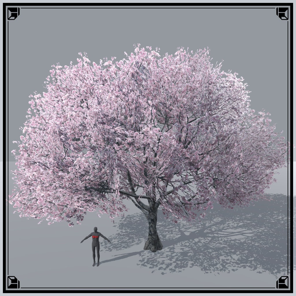 【VRChat想定】桜の木、揺れるシェーダー、花びらパーティクル付き(9点)