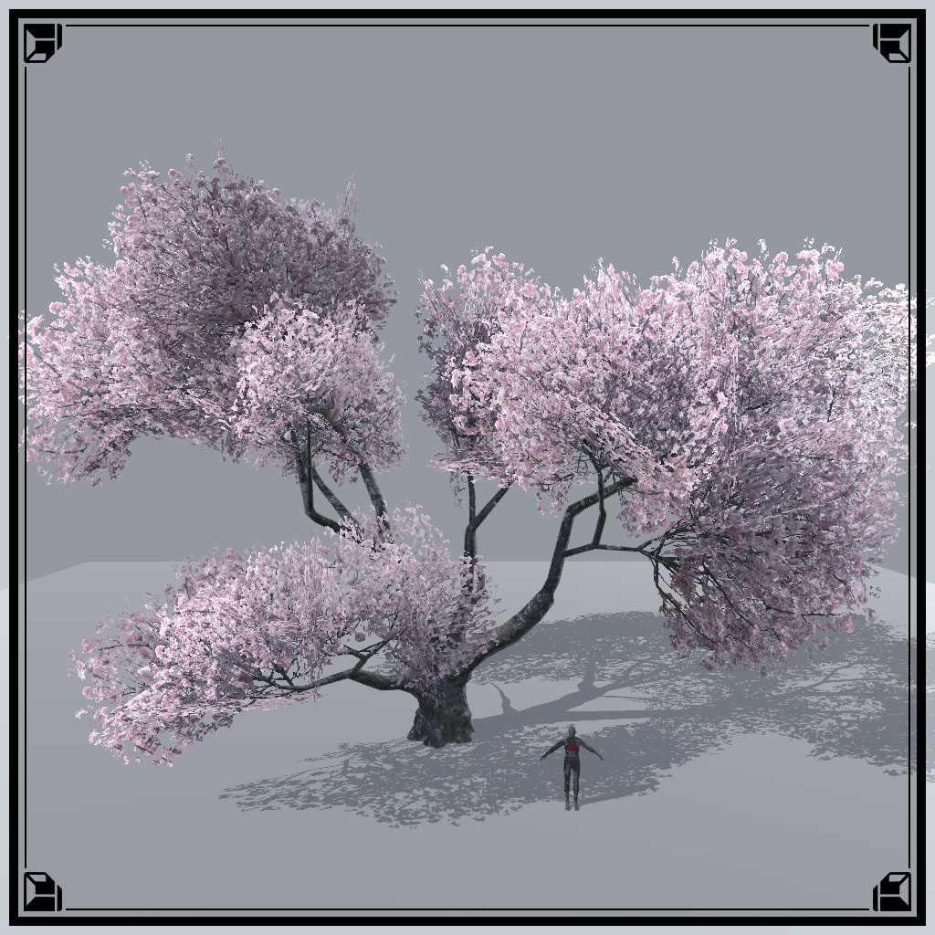 【VRChat想定】桜の木、揺れるシェーダー、花びらパーティクル付き(9点)