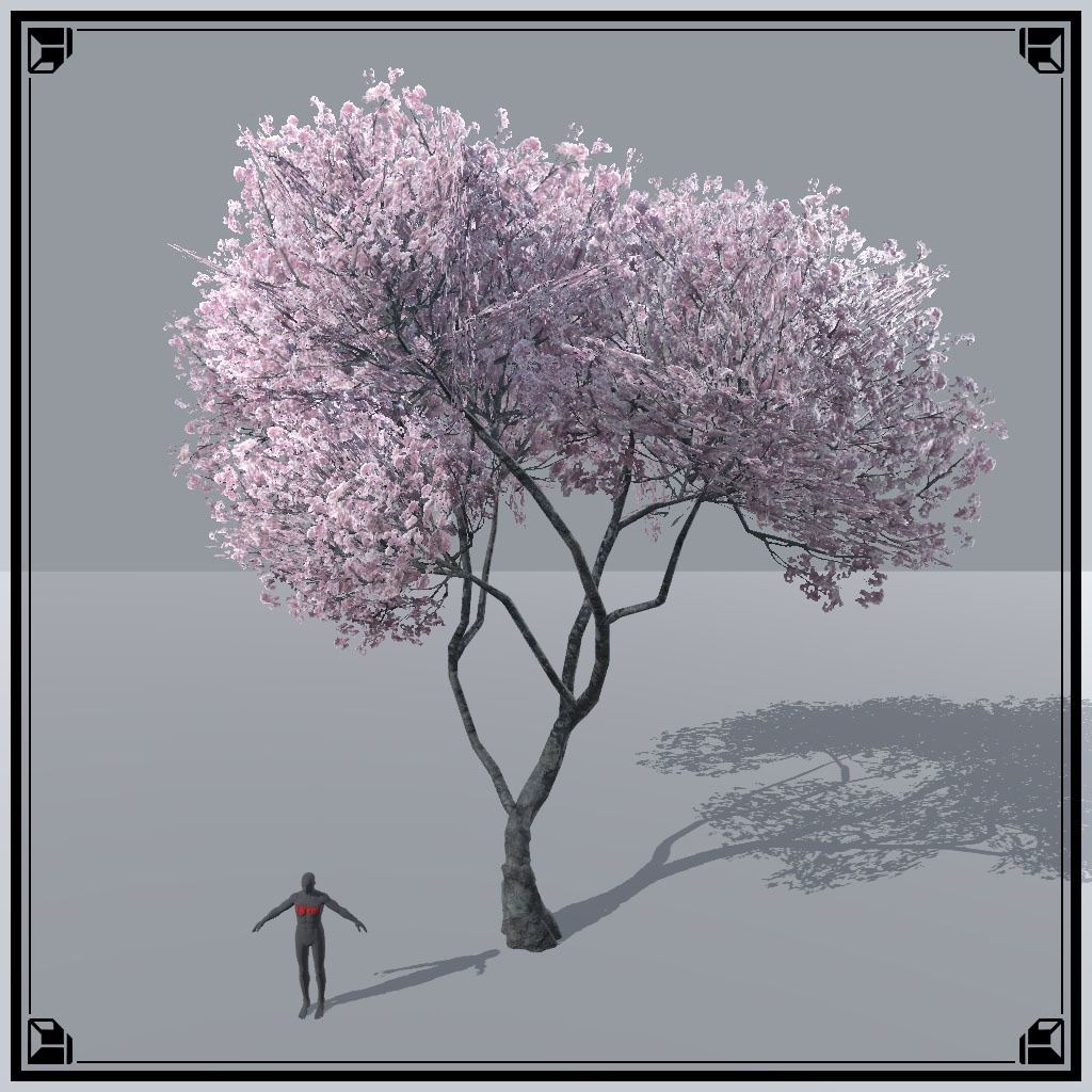 【VRChat想定】桜の木、揺れるシェーダー、花びらパーティクル付き(9点)
