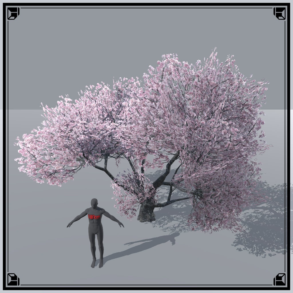 【VRChat想定】桜の木、揺れるシェーダー、花びらパーティクル付き(9点)