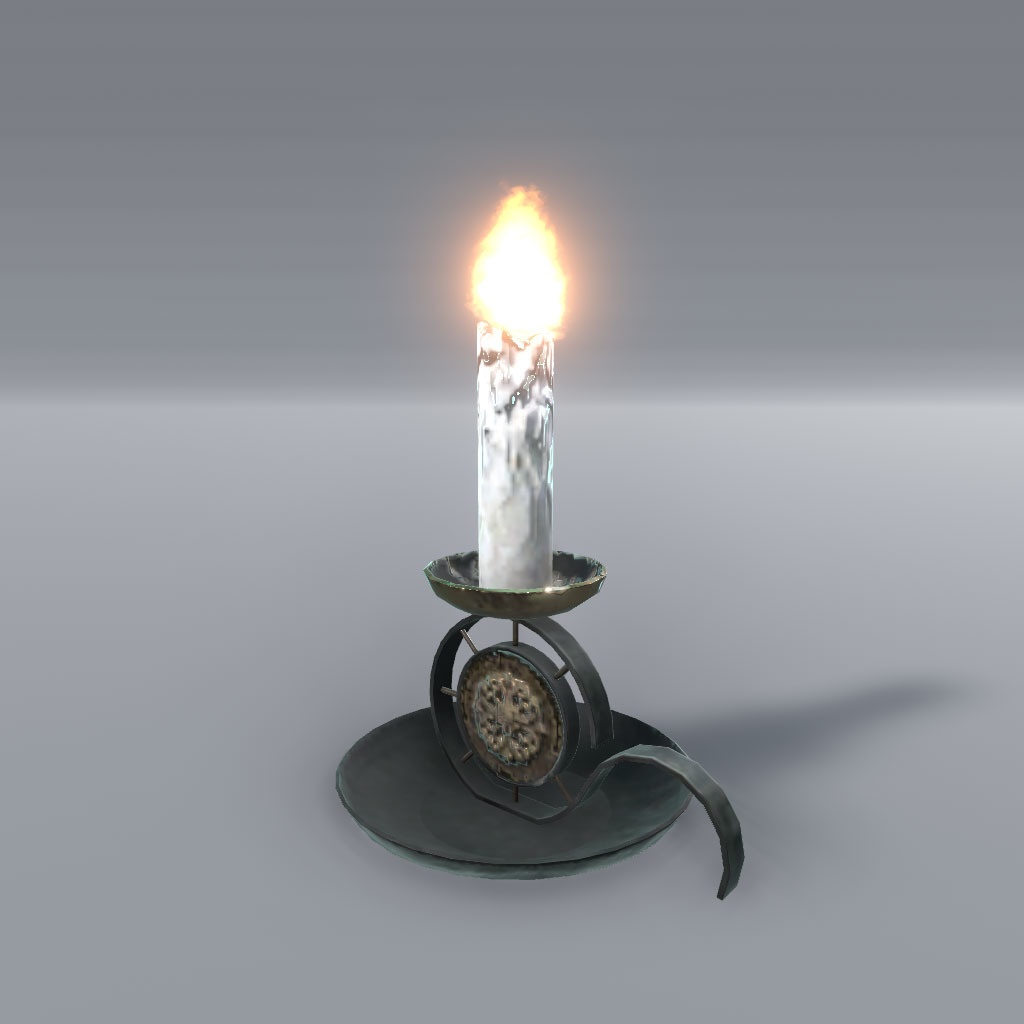 【VRChat想定】燭台、炎パーティクル付き(5点)