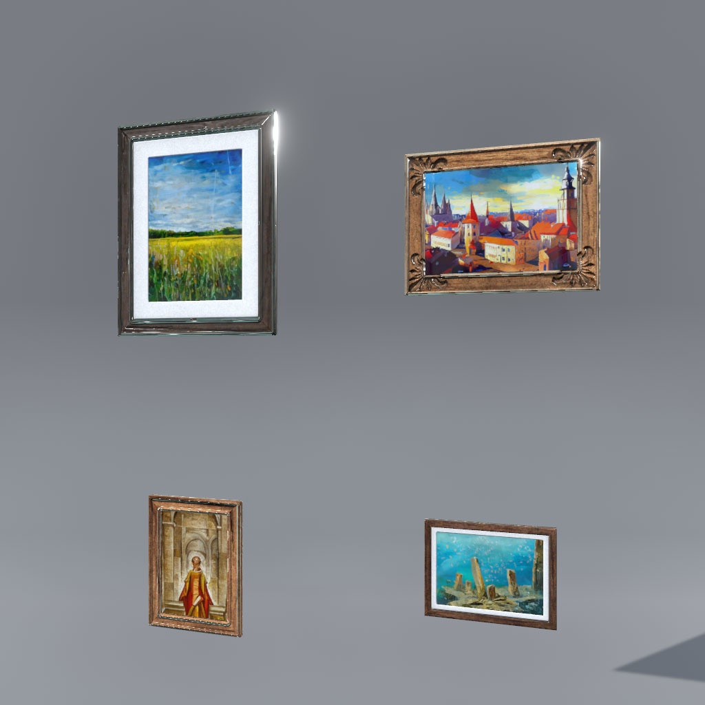 【VRChat想定】額縁付き絵画(14点)