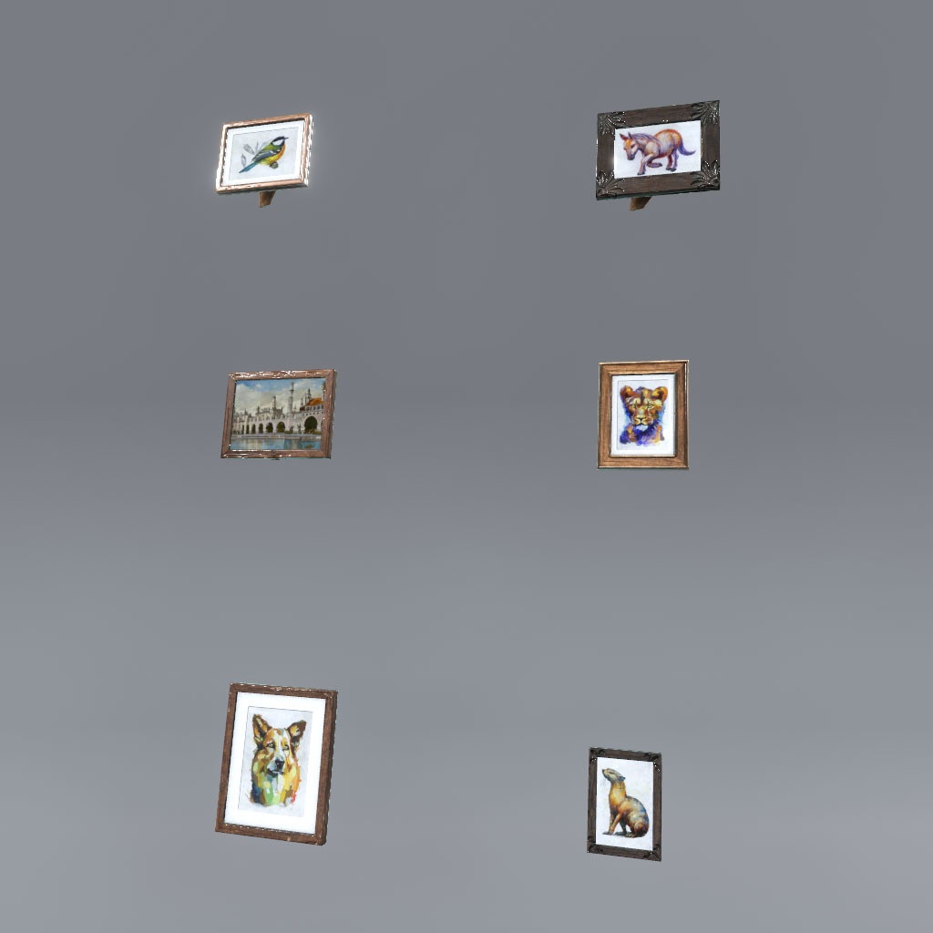 【VRChat想定】額縁付き絵画(14点)