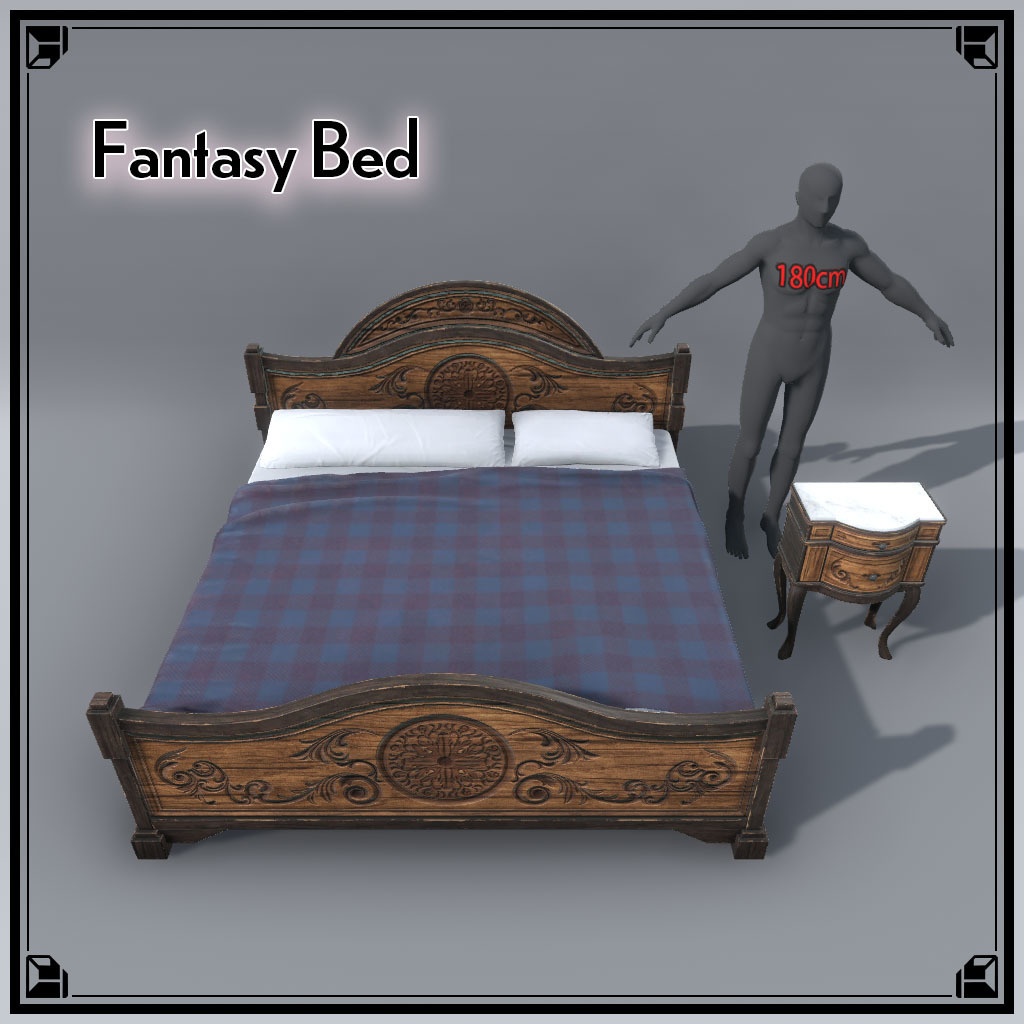 【VRCワールド】中世ファンタジーハウス(家具フルセット84点)