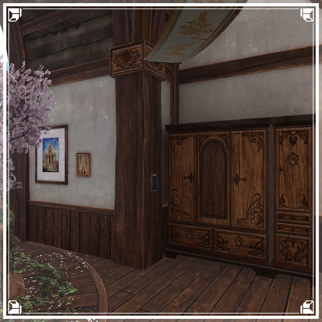 【VRCワールド】中世ファンタジーハウス(家具フルセット84点)