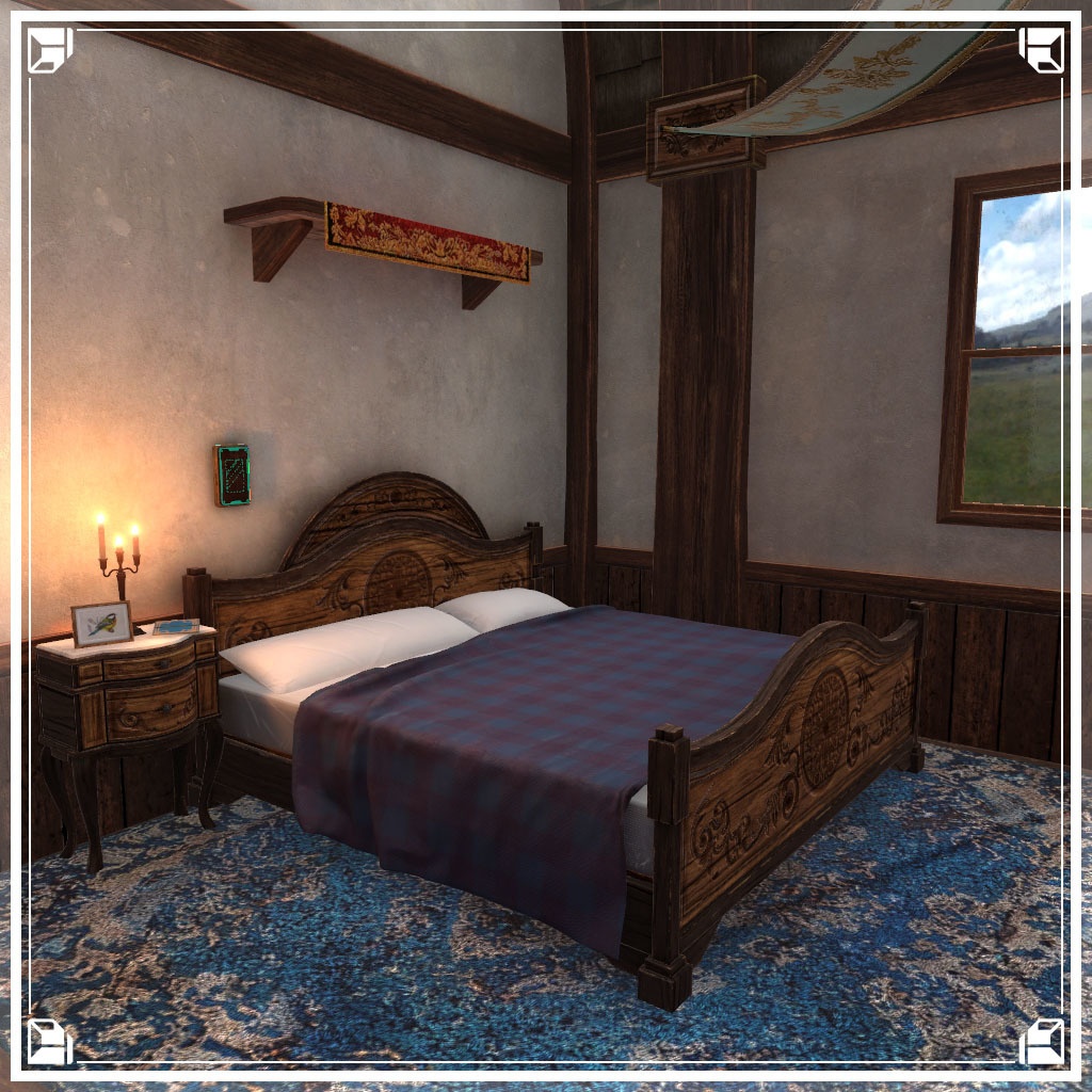 【VRCワールド】中世ファンタジーハウス(家具フルセット84点)