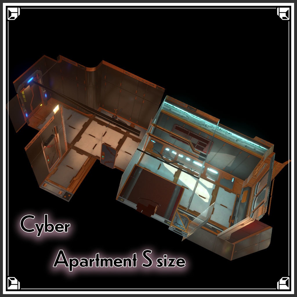 【VRCワールド】サイバーアパートメント Sサイズ(家具無し)