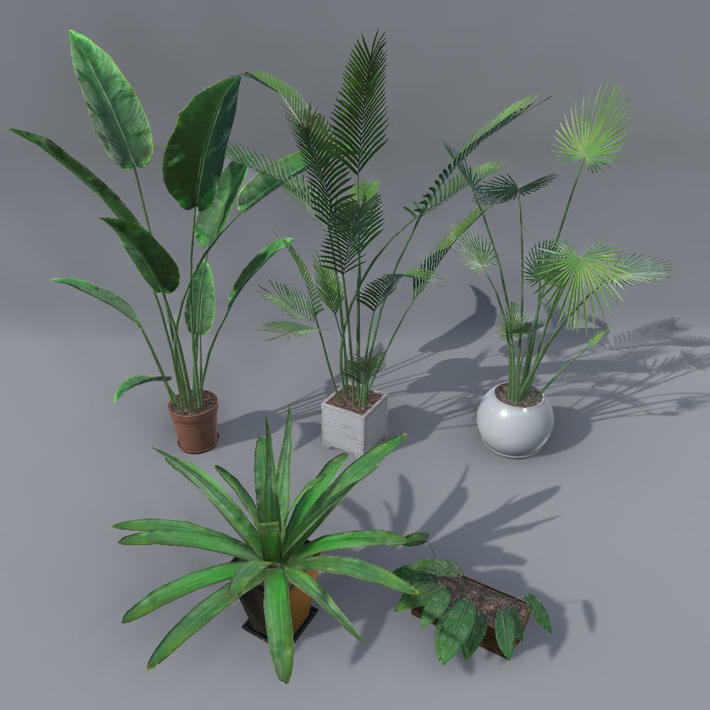 【VRChat想定】揺れる植物セット(37点)