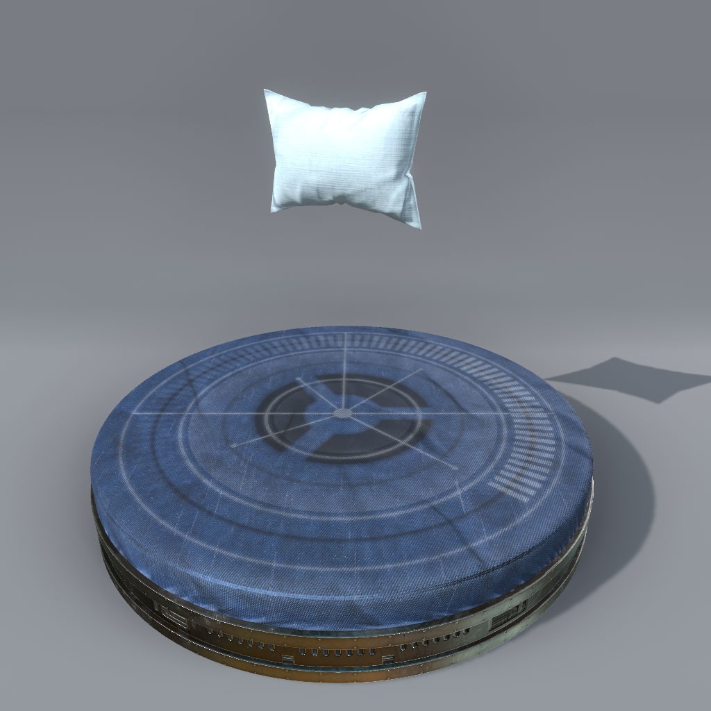 【VRChat想定】スチームパンクベッド(3点)