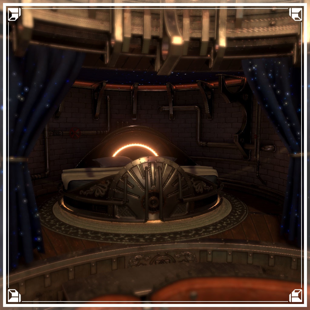 【VRCワールド】スチームパンクアパートメント Mサイズ(家具フルセット114点)