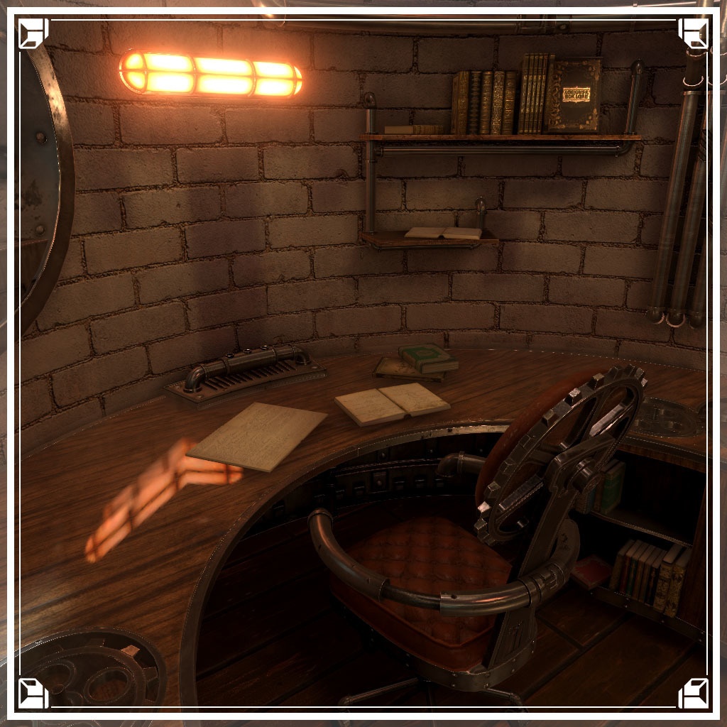 【VRCワールド】スチームパンクアパートメント Mサイズ(家具フルセット114点)