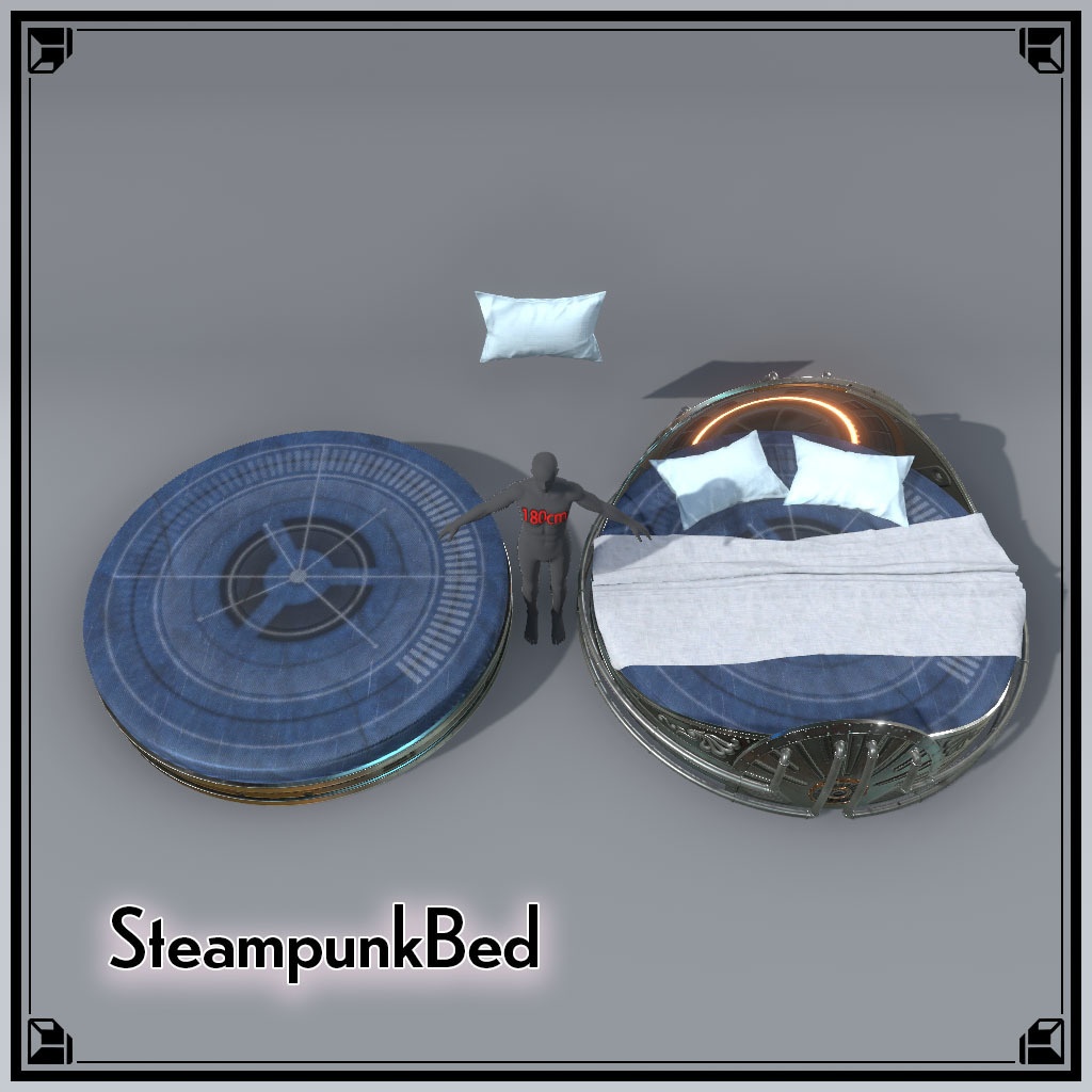 【VRCワールド】スチームパンクアパートメント Mサイズ(家具フルセット114点)