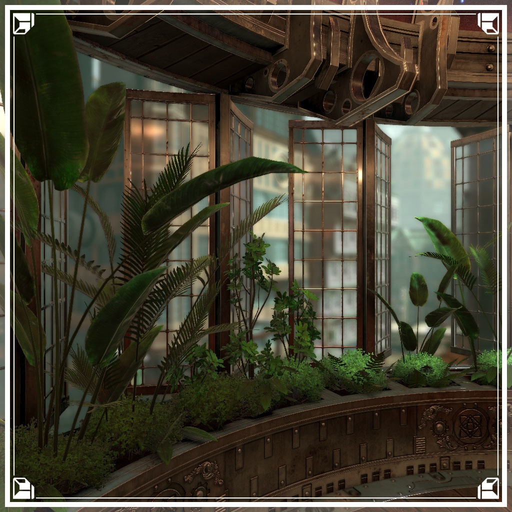 【VRCワールド】スチームパンクアパートメント Mサイズ(家具フルセット114点)