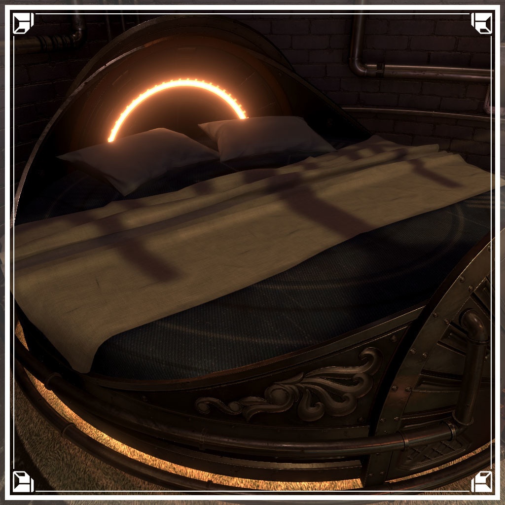 【VRCワールド】スチームパンクアパートメント Mサイズ(家具フルセット114点)