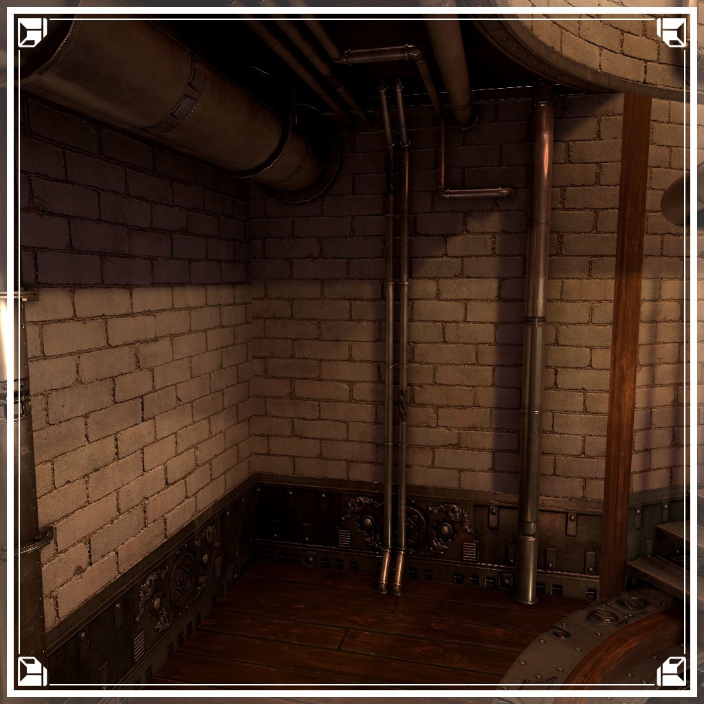 【VRCワールド】スチームパンクアパートメント Sサイズ(家具無し)