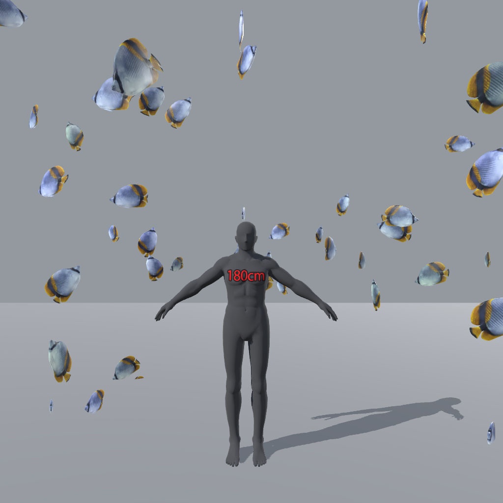 【VRChat想定】海洋生物相セット、お魚、気泡パーティクル付き(59点)