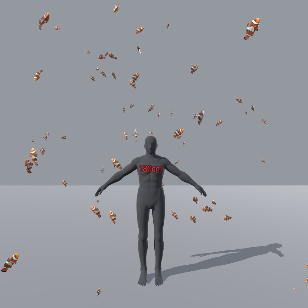 【VRChat想定】海洋生物相セット、お魚、気泡パーティクル付き(59点)