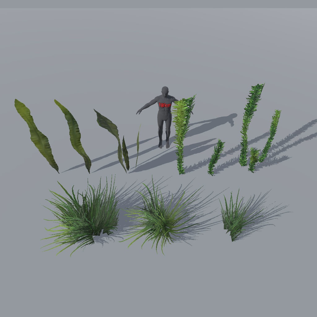 【VRChat想定】海洋生物相セット、お魚、気泡パーティクル付き(59点)