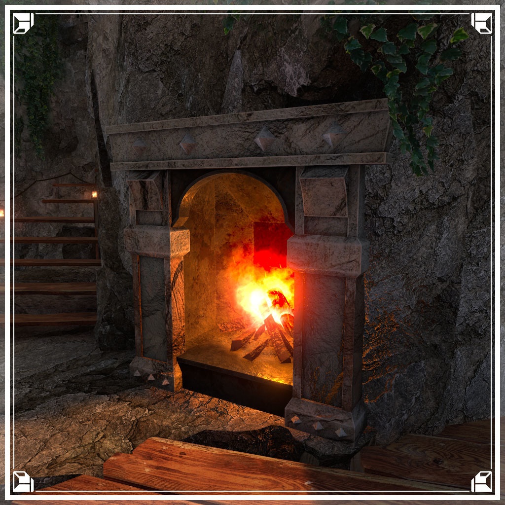 【VRCワールド】入り江の隠れ家 (小物セット133点)