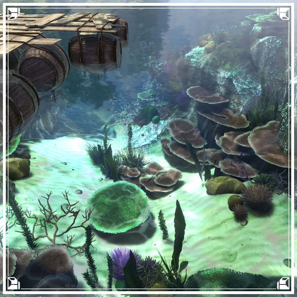 【VRCワールド】入り江の隠れ家 (小物セット133点)