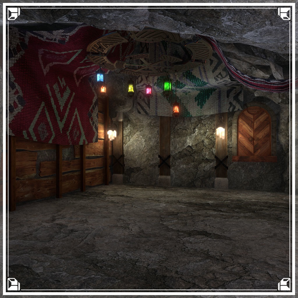 【VRCワールド】入り江の隠れ家 (小物セット133点)