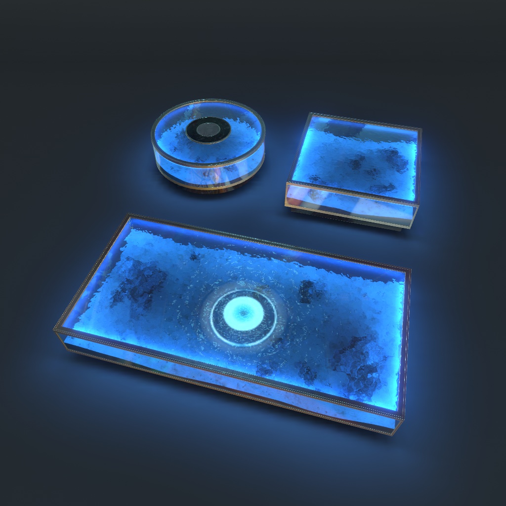 【VRChat想定】水槽Barテーブルセット(10点)