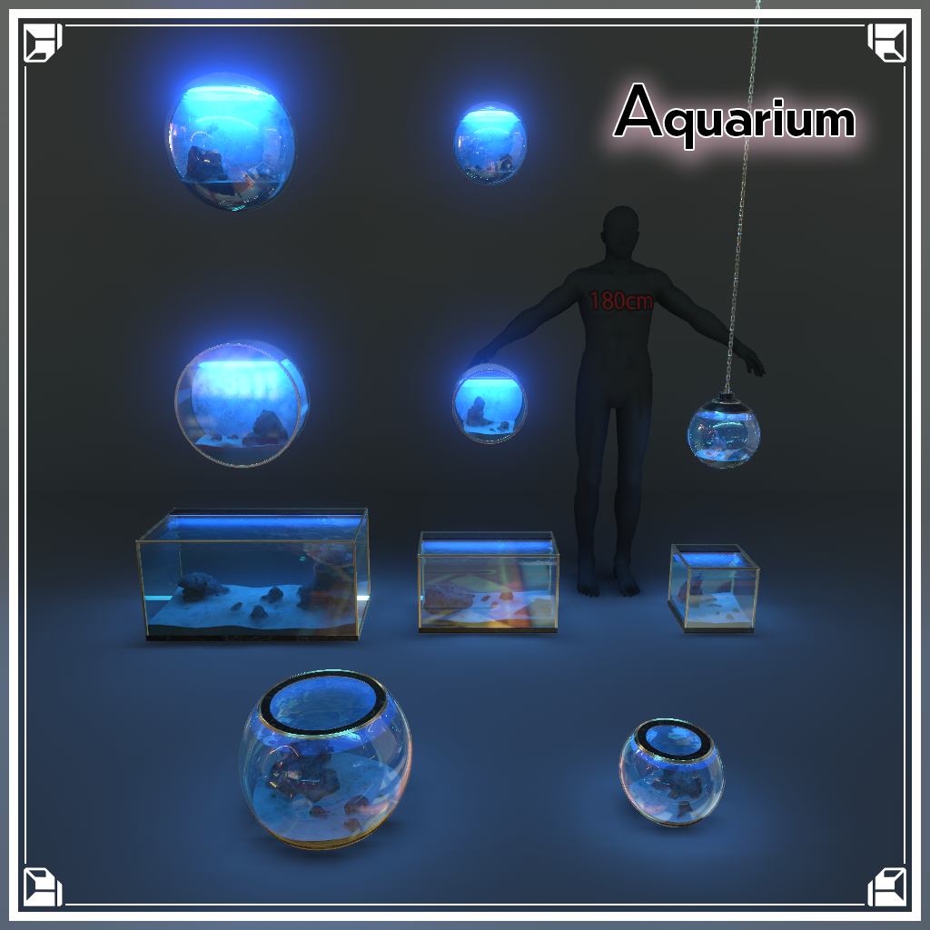 【VRChat想定】水槽セット(10点)