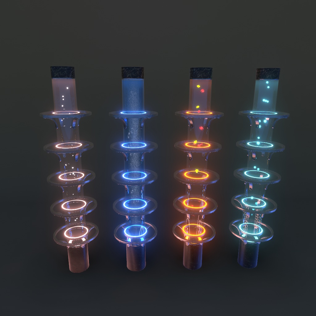 【VRChat想定】バブルウォール、春夏秋冬エフェクトセット(48点)