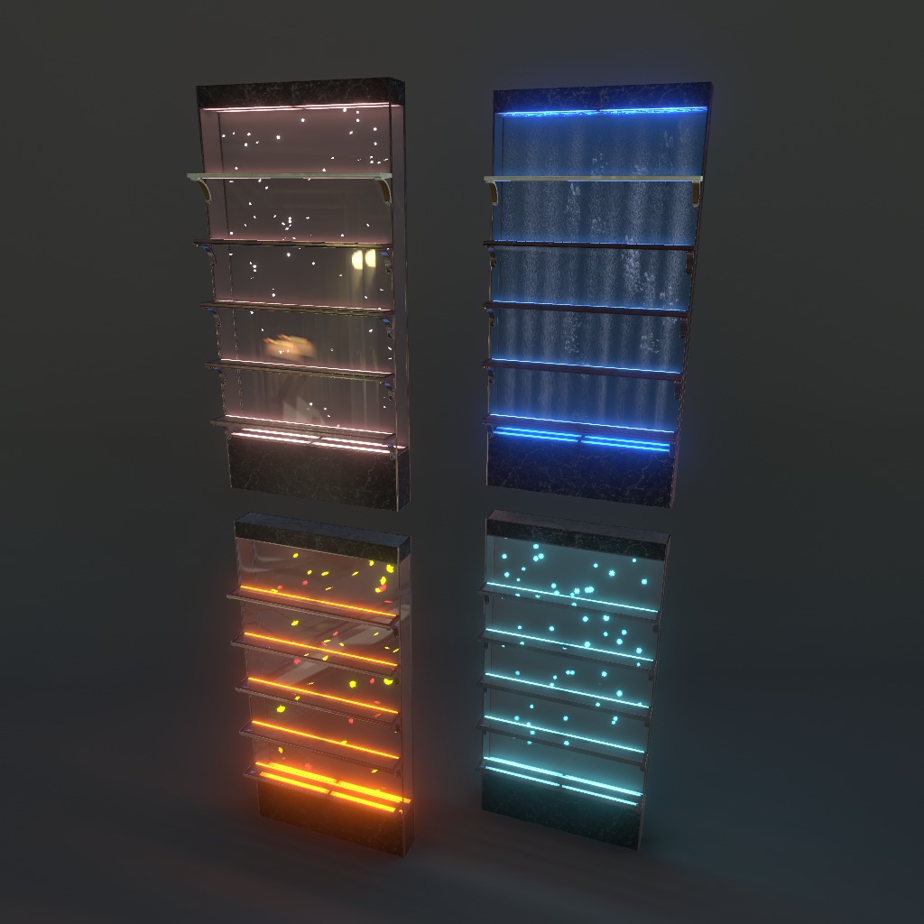 【VRChat想定】バブルウォール、春夏秋冬エフェクトセット(48点)