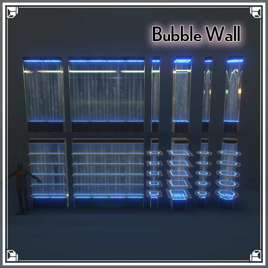 【VRChat想定】バブルウォール、春夏秋冬エフェクトセット(48点)