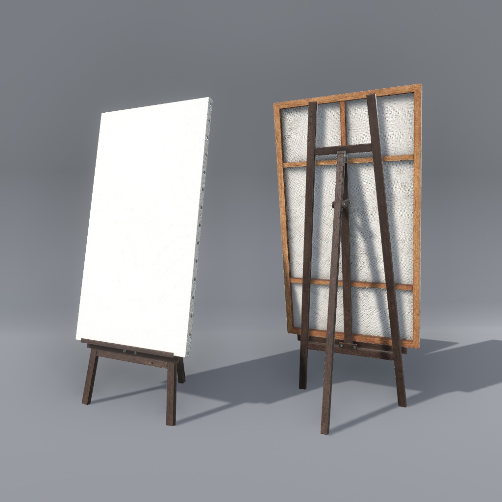 【VRChat想定】キャンバスセット、油絵シェーダー付き(6点)