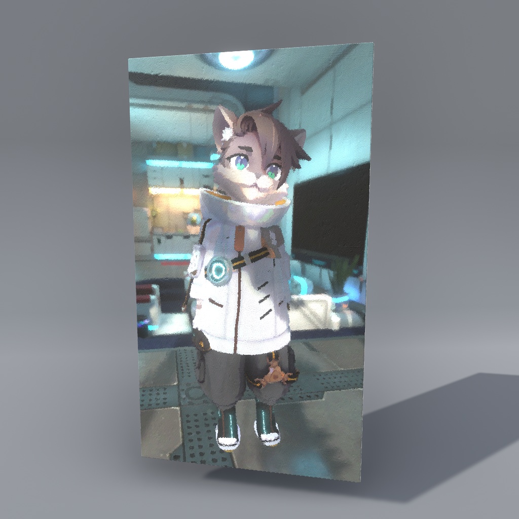 【VRChat想定】キャンバスセット、油絵シェーダー付き(6点)