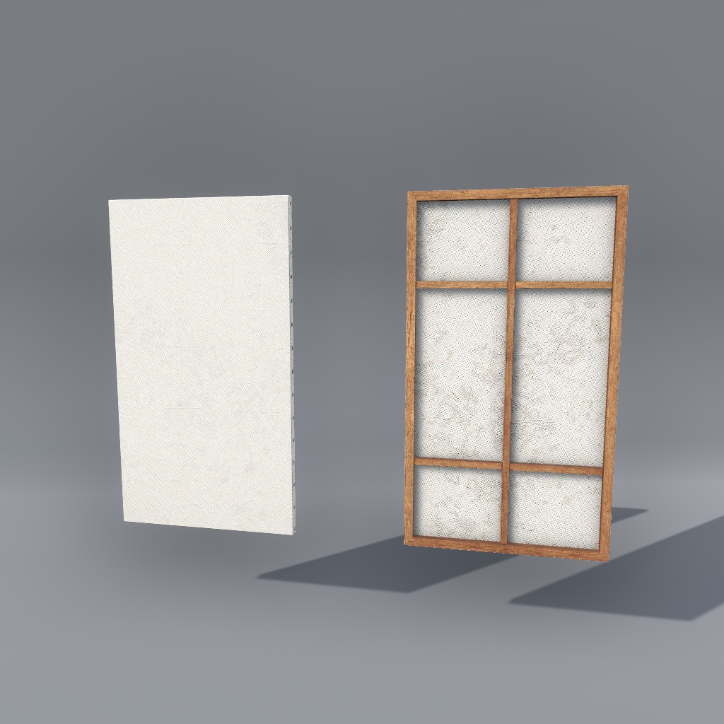 【VRChat想定】キャンバスセット、油絵シェーダー付き(6点)