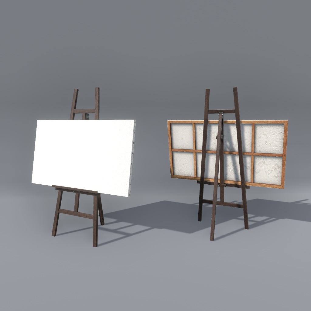 【VRChat想定】キャンバスセット、油絵シェーダー付き(6点)