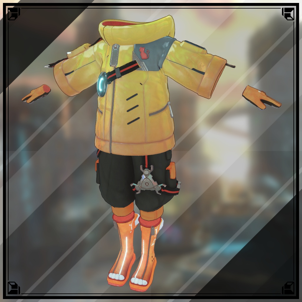 サイバーキャットジャケット【10アバター対応・VRChat向け3Dモデル】