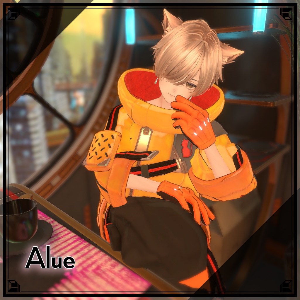 サイバーキャットジャケット【10アバター対応・VRChat向け3Dモデル】